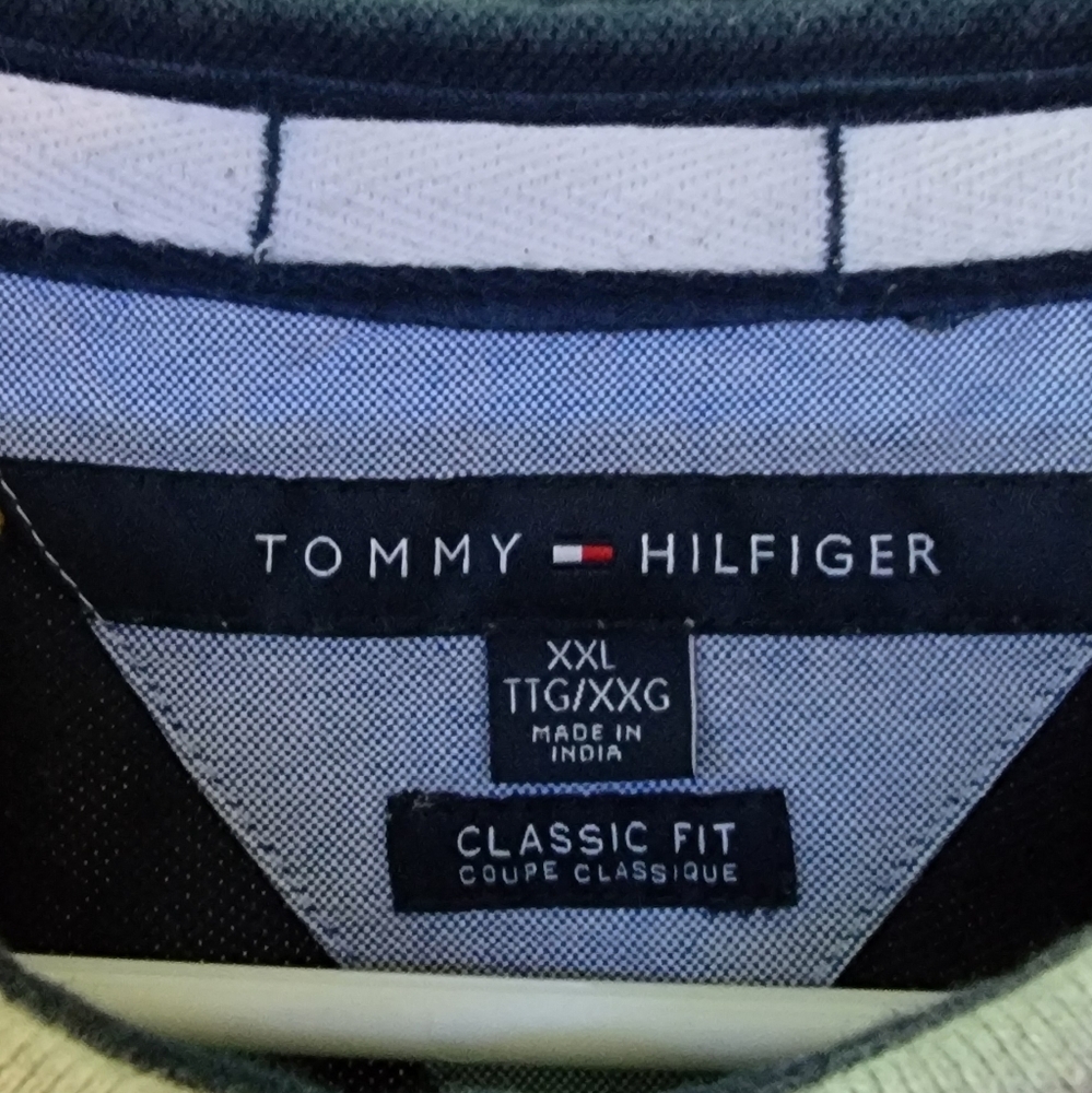 Tommy Hilfiger men's extra extra large two-tone rugby polo short sleeve